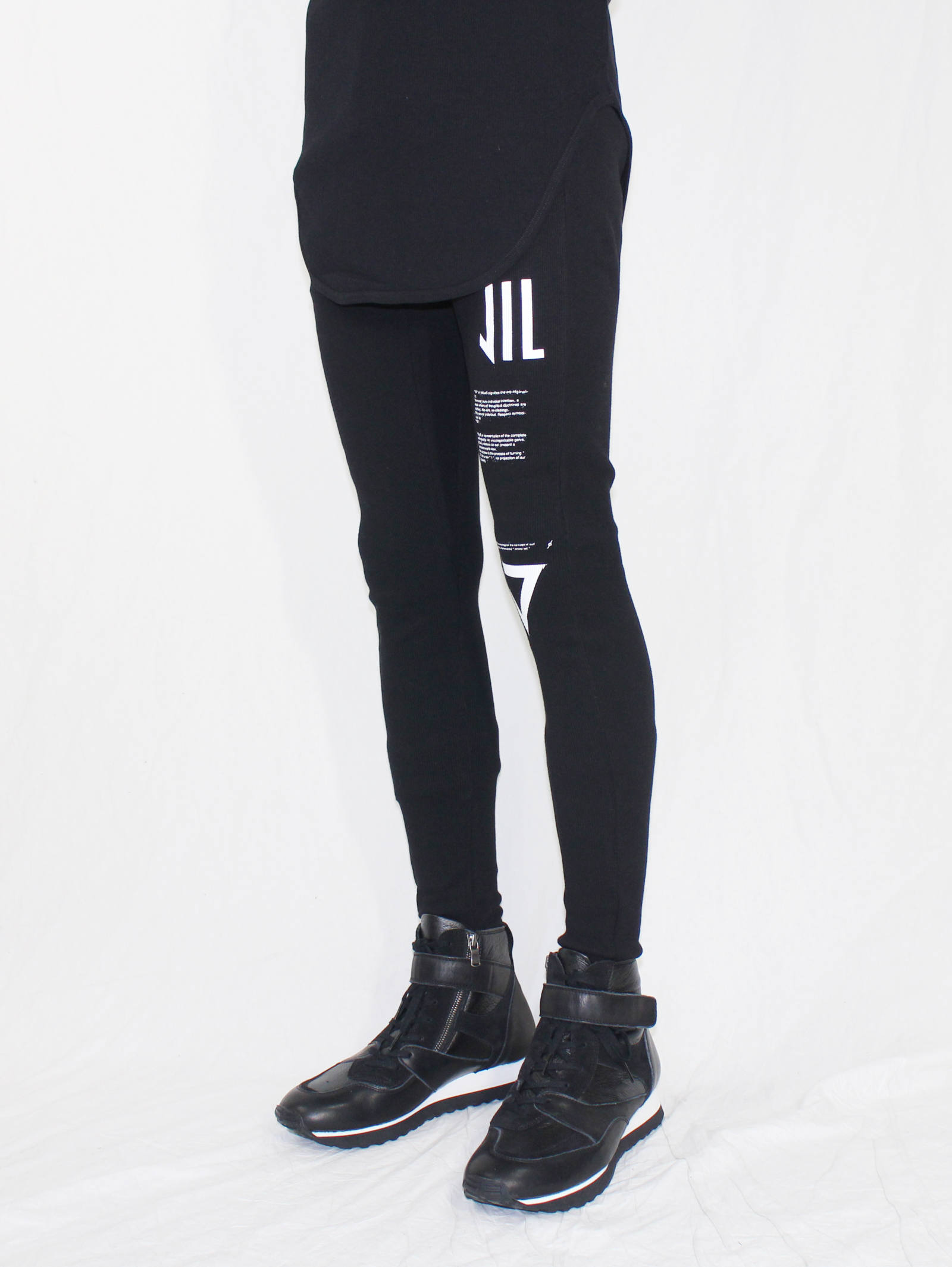 NILøS プリントレギンス 001PAM1 NILoS - ニルズプリントレギンス- NIL ▽ LEGGINS- BLACK | ADDICT WEB