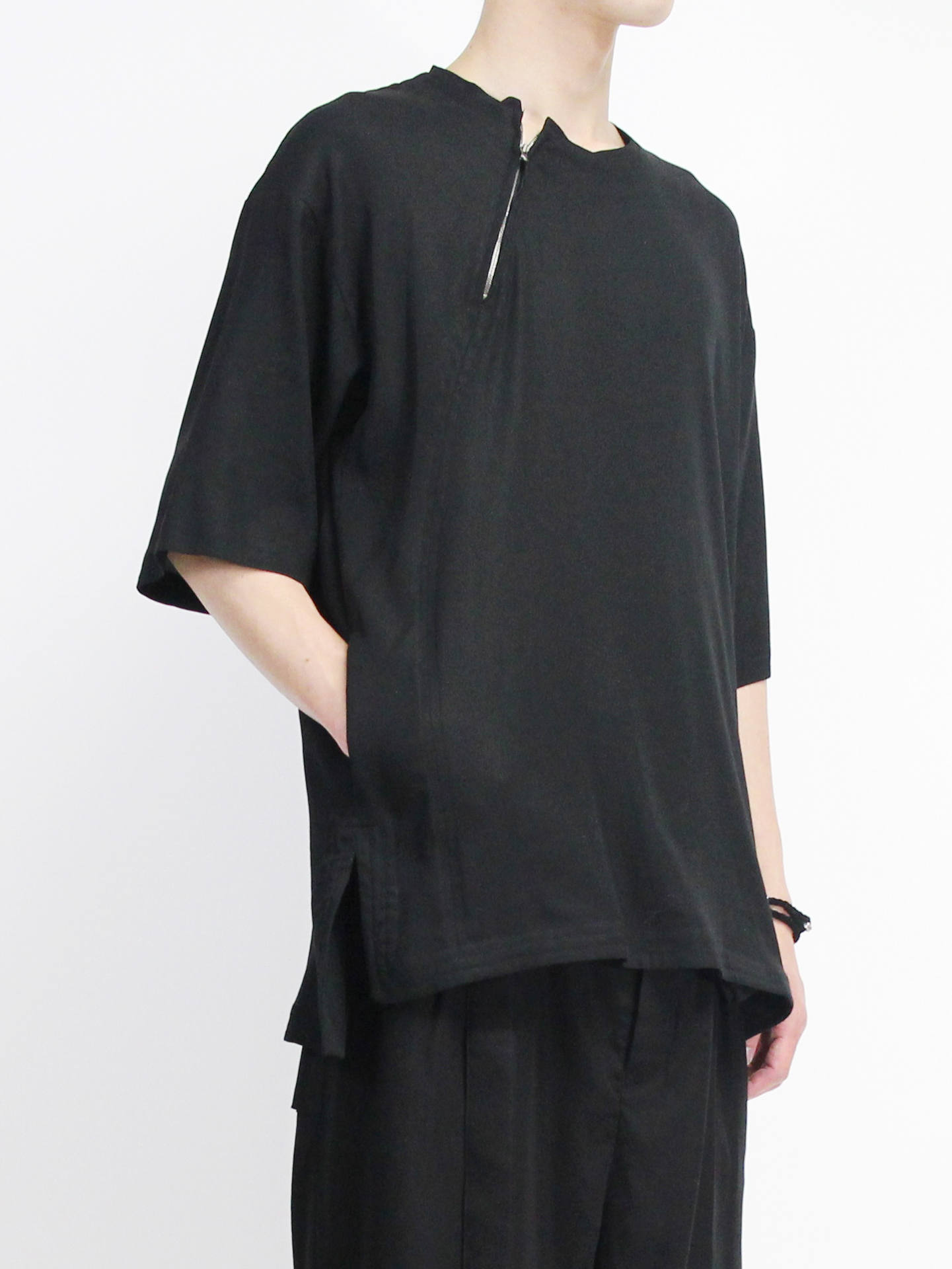 The Viridi-anne - 強撚ボイルP/Oノーカラーシャツ | ADDICT WEB SHOP