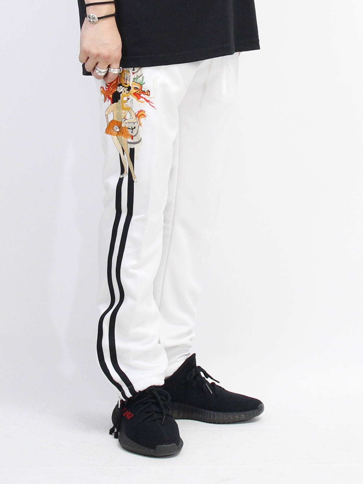 パンツ doublet CHAOS EMBROIDERY 2WAY PANTS Black-Chaos-Embroidery-Track-