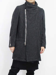 The Viridi Anne ソフトメルトンハイネックコート Charcoal Addict Web Shop