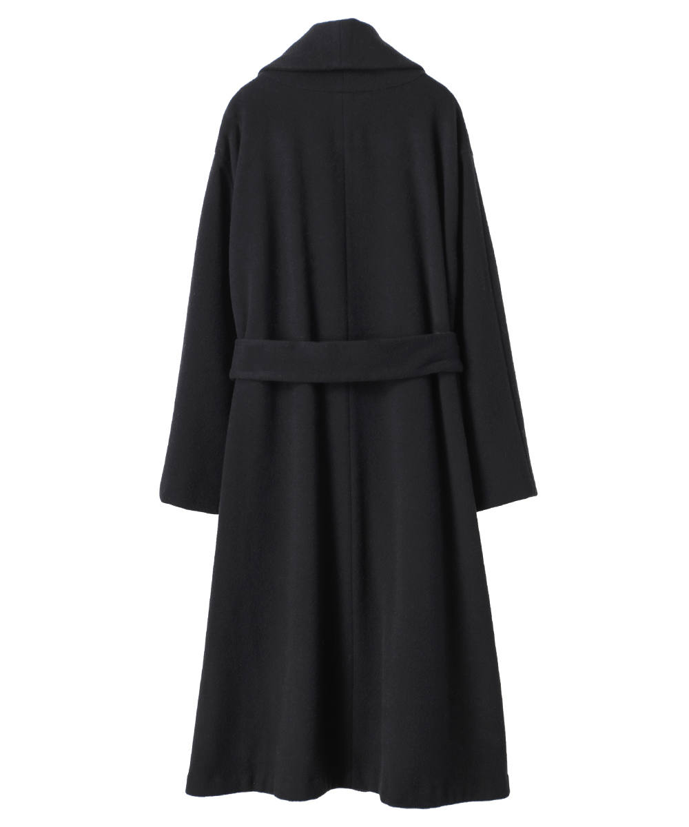 CLANE - ショールカラーフレアコート - SHAWL COLLAR FLARE COAT BLACK