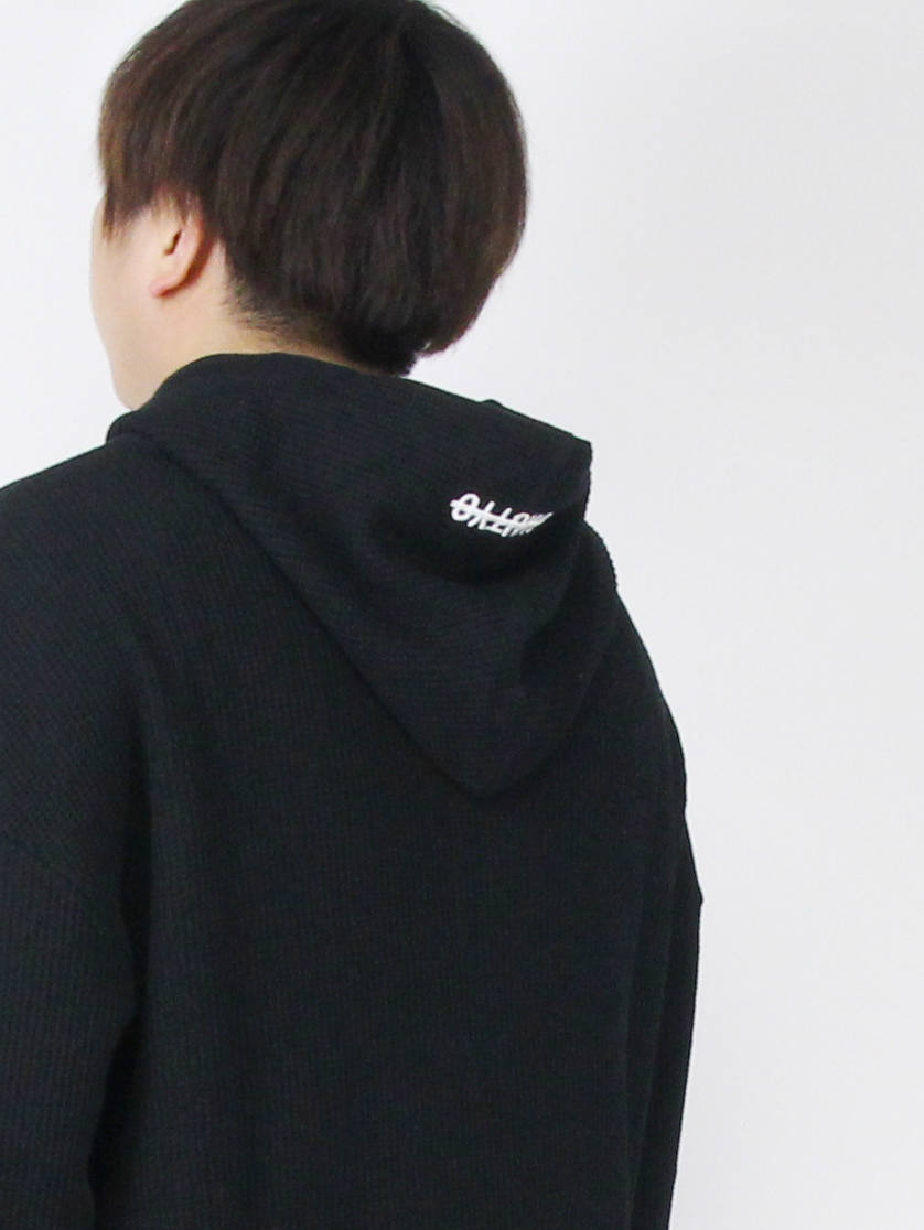 【NIL DUE】 PULLOVER WAFFLE HOODIE / BLK PULLOVER WAFFLE HOODIE / BLK | NIL DUE / NIL UN TOKYO