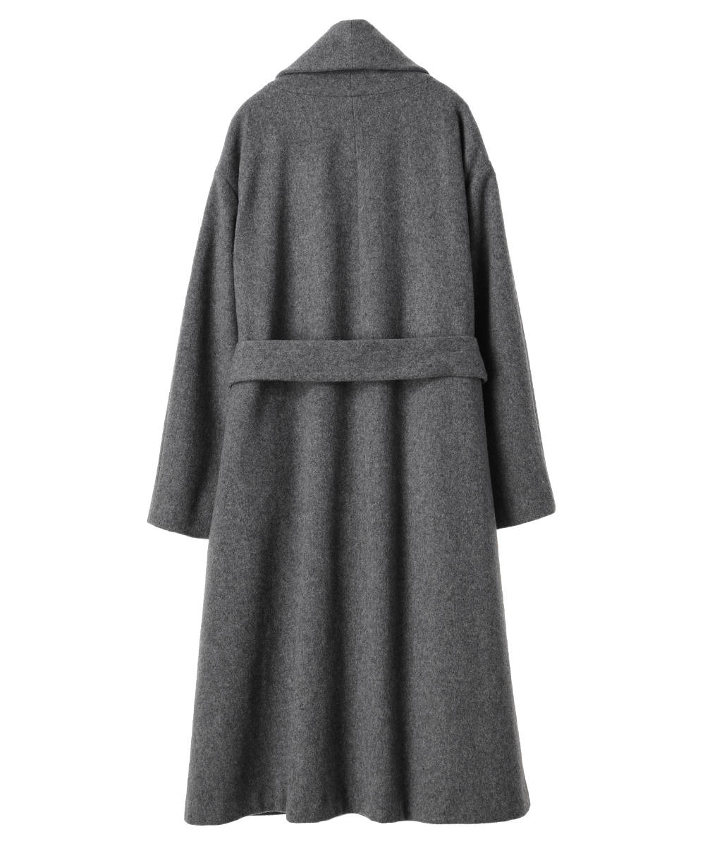 CLANE - ショールカラーフレアコート - SHAWL COLLAR FLARE COAT GREY