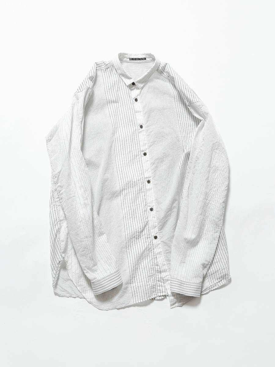 The Viridi-anne - 製品染めストライプ長袖シャツ | ADDICT WEB SHOP
