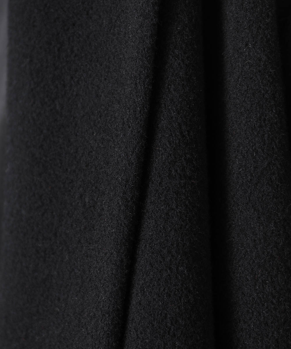 CLANE - ショールカラーフレアコート - SHAWL COLLAR FLARE COAT BLACK