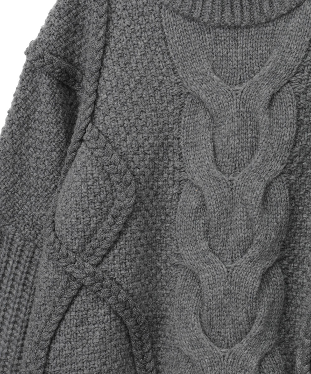 CLANE - プルオーバーニット - CROPPED 3D KNIT TOPS - GREY | ADDICT