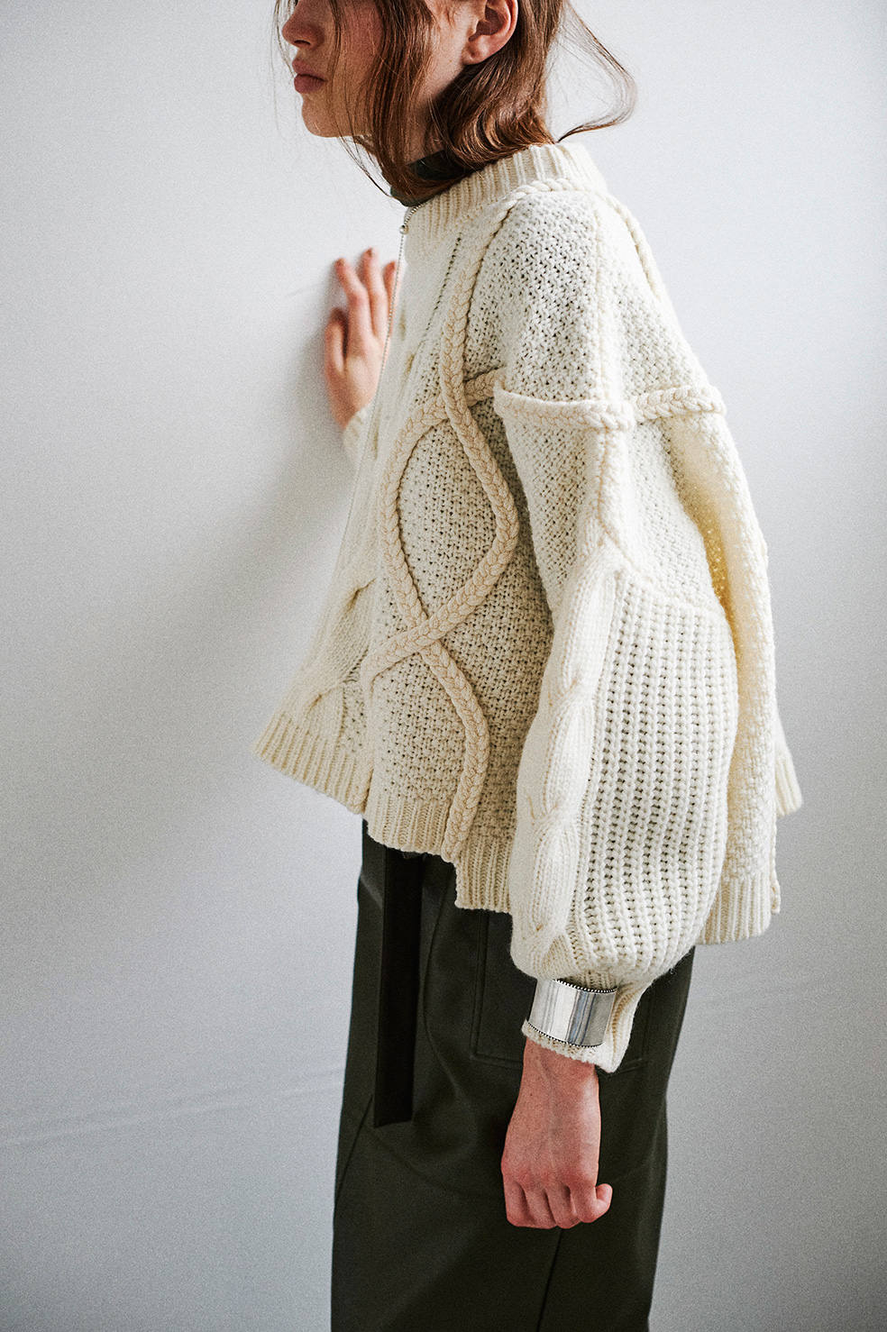 CLANE - プルオーバーニット - CROPPED 3D KNIT TOPS - ホワイト