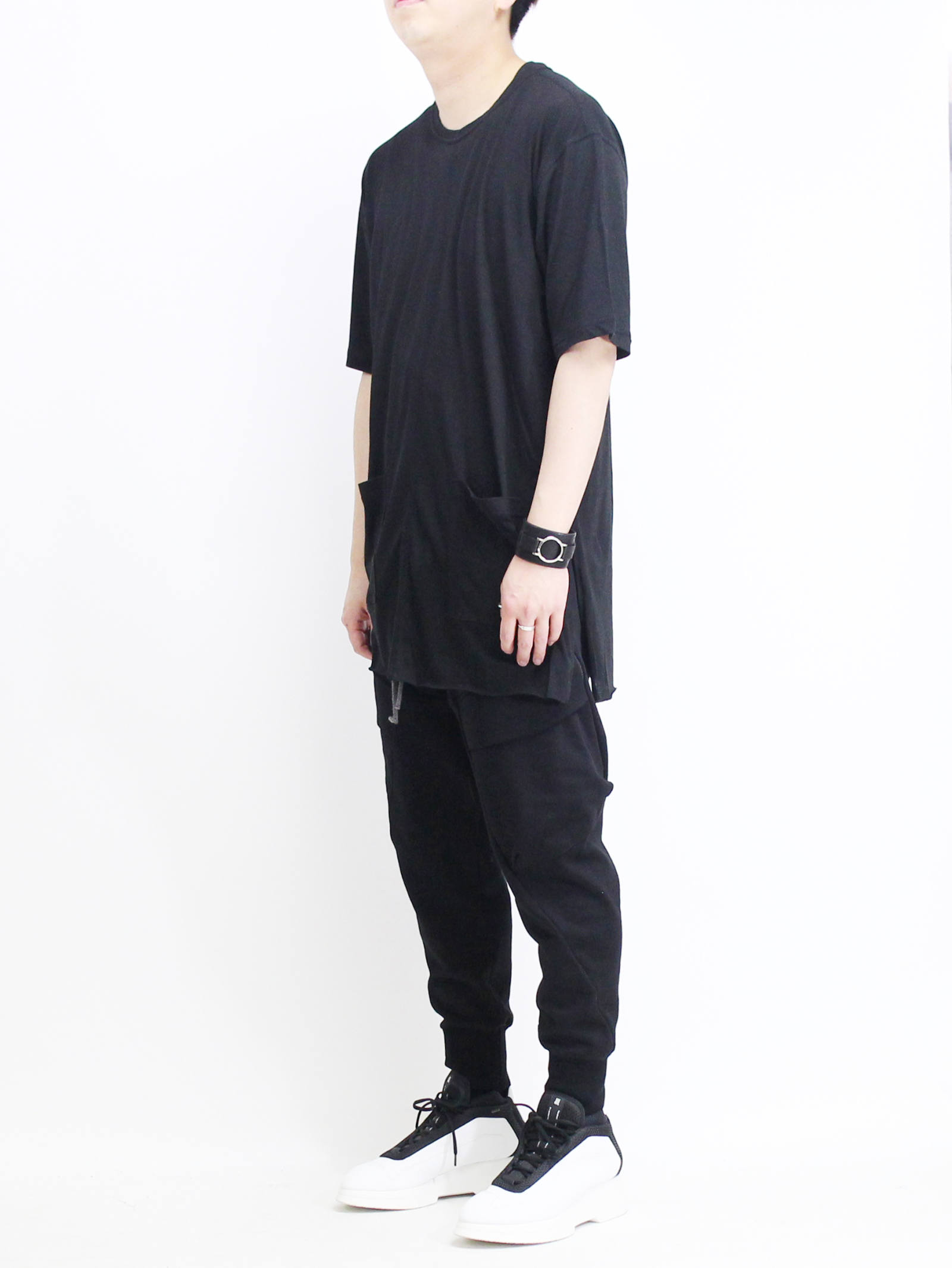 The Viridi-anne - 綿シルク裾ポケットT - BLACK | ADDICT WEB SHOP