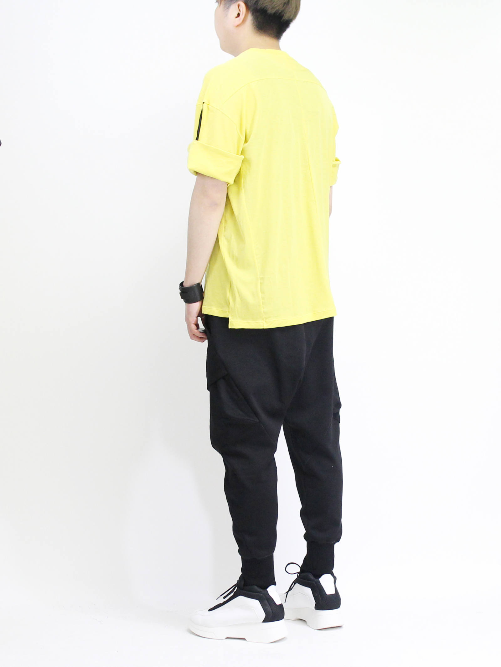 The Viridi-anne - 強撚天竺袖まくり上げTシャツ - YELLOW | ADDICT