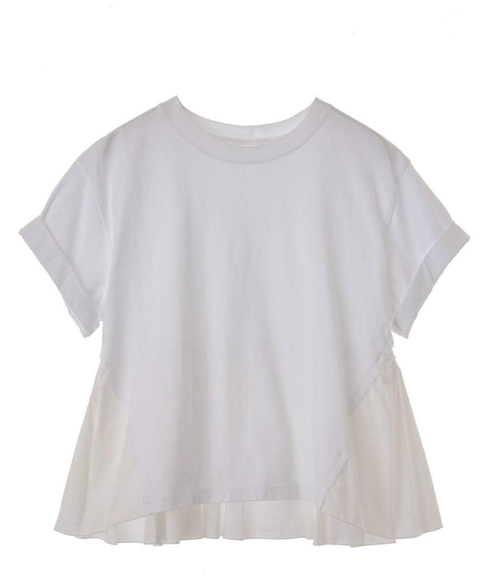 CLANE ホワイト フリル Tシャツ 18105-1162 CLANE ホワイト フリル Tシャツ 18105-1162