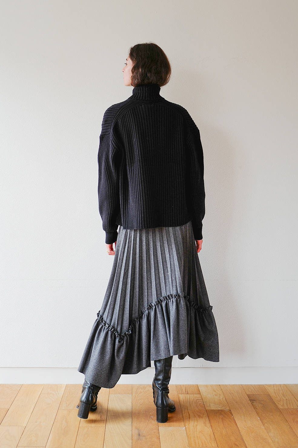 CLANE - サイドスリットリブニットプルオーバー - SIDE SLIT TURTLE