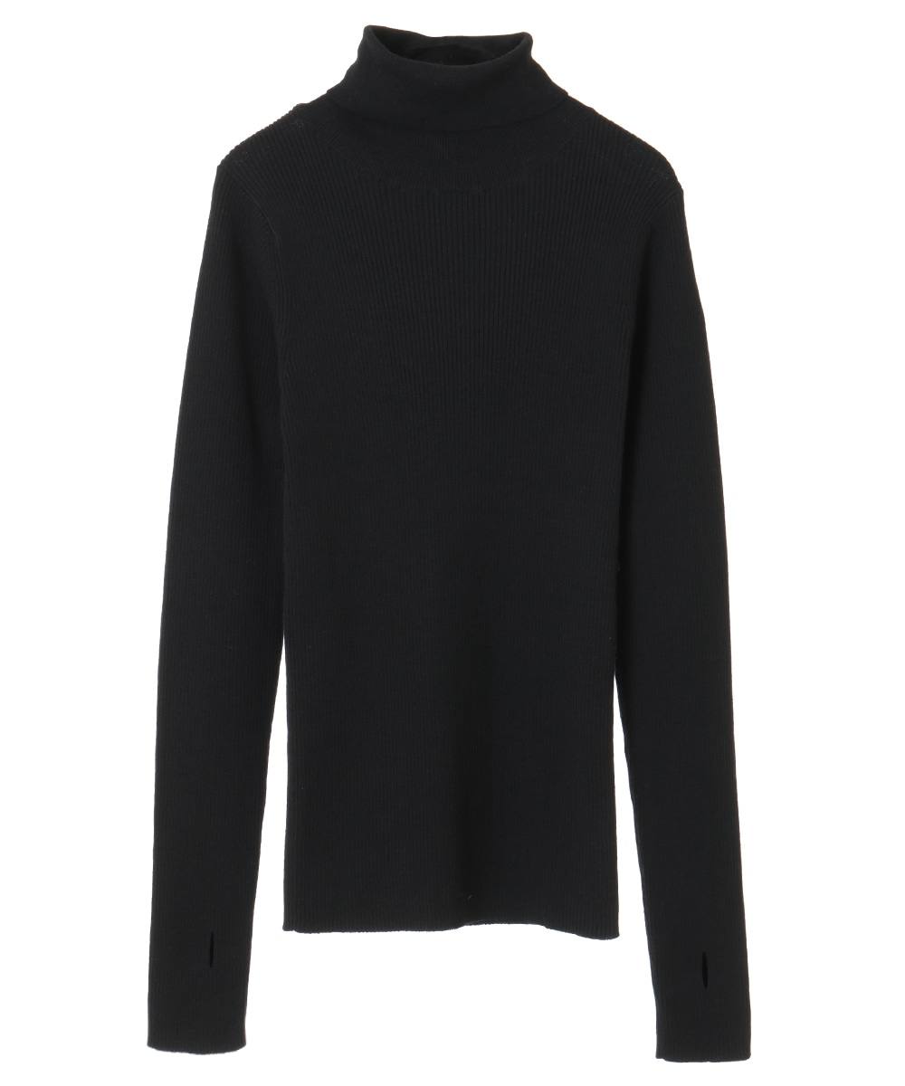 CLANE - タートルリブニットトップス - TURTLE RIB KNIT TOPS BLACK