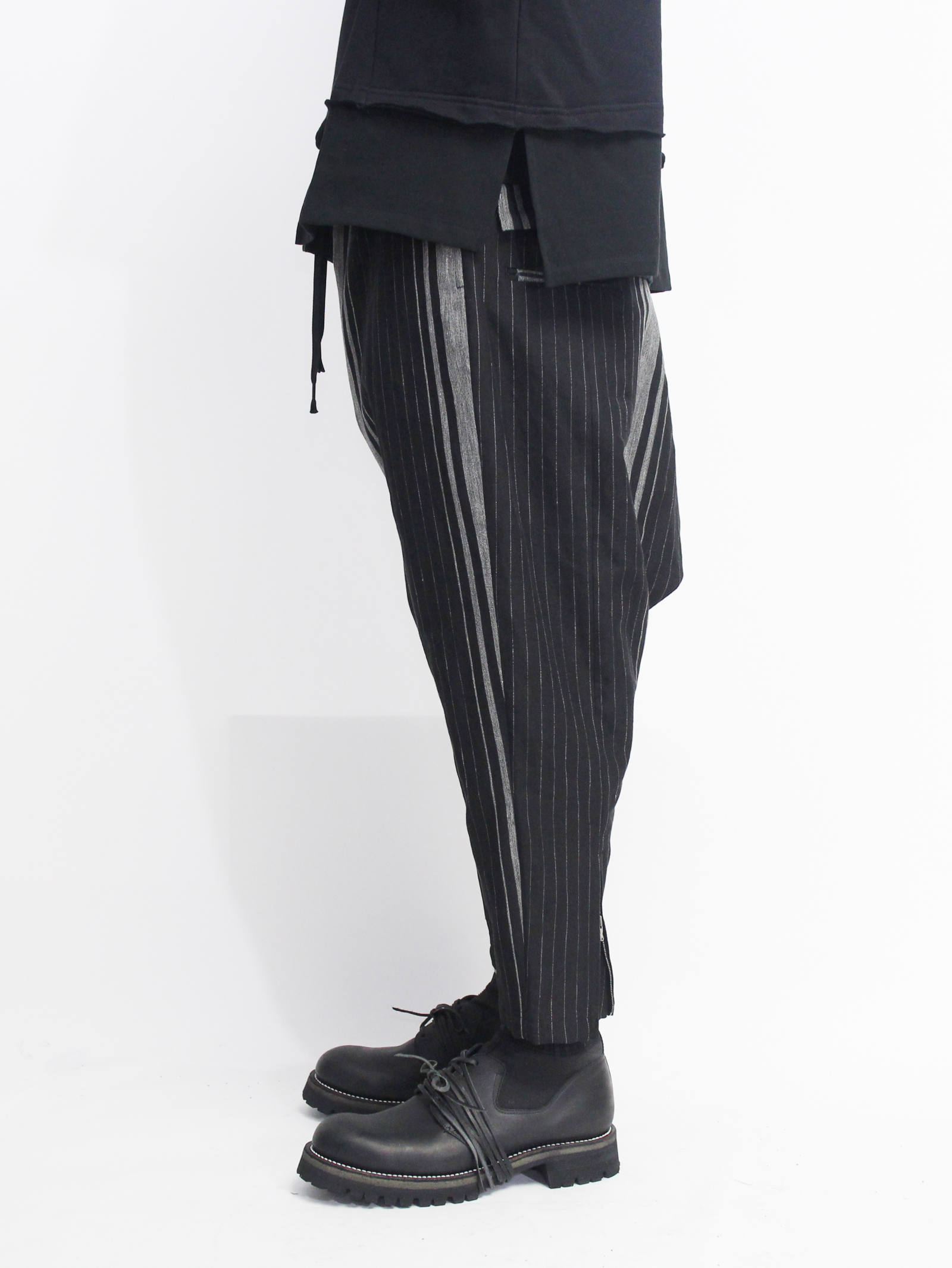 The Viridi-anne - ランダムストライプサルエルパンツ | ADDICT