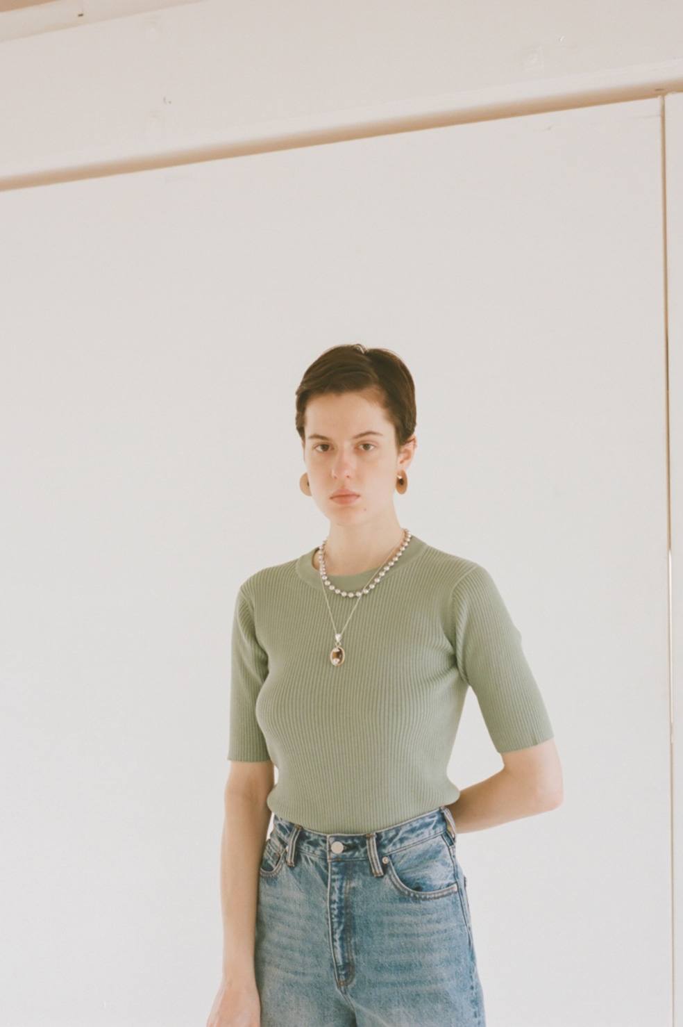 CLANE - リブニットトップス - H/N RIB KNIT TOPS - MINT | ADDICT WEB