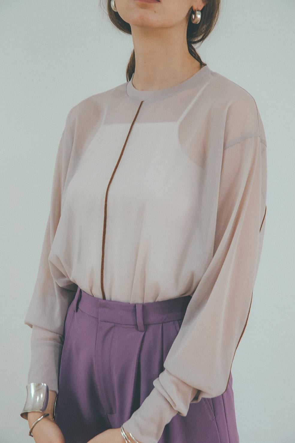 CLANE♡COLOR LINE SHEER NO SLEEVE TOPS CLANE（クラネ）の「COLOR LINE SHEER LONG SLEEVE TOPS（シャツ